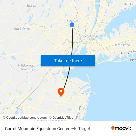 Garret Mountain Equestrian Center to Target map
