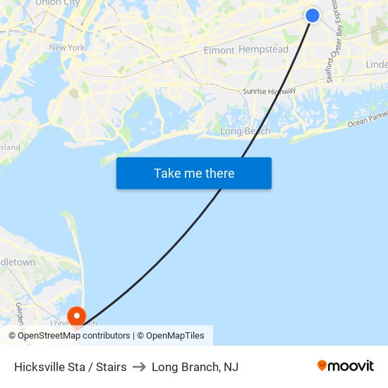 Hicksville Sta / Stairs to Long Branch, NJ map