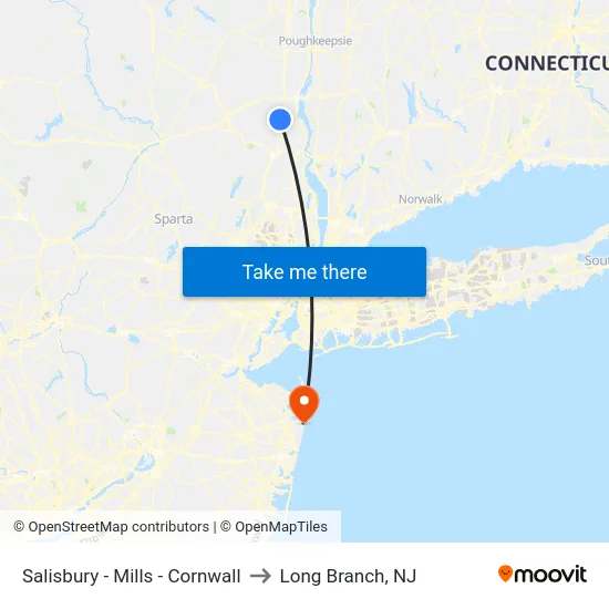 Salisbury - Mills - Cornwall to Long Branch, NJ map