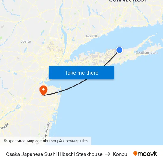Osaka Japanese Sushi Hibachi Steakhouse to Konbu map
