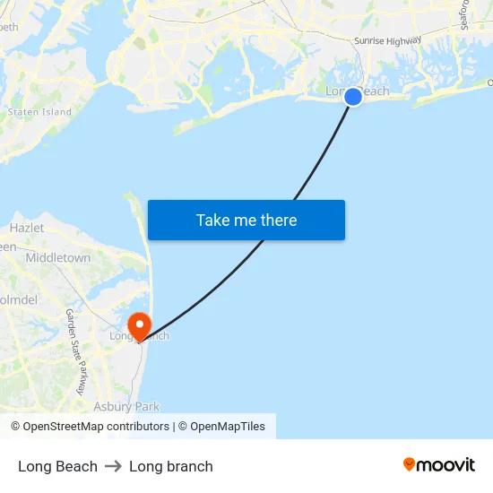 Long Beach to Long branch map