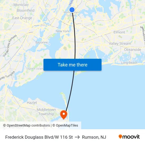 Frederick Douglass Blvd/W 116 St to Rumson, NJ map