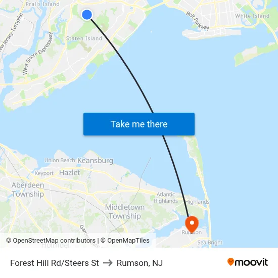 Forest Hill Rd/Steers  St to Rumson, NJ map
