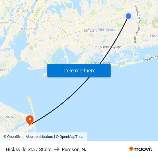 Hicksville Sta / Stairs to Rumson, NJ map