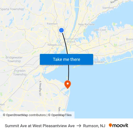 Summit Ave at West Pleasantview Ave to Rumson, NJ map