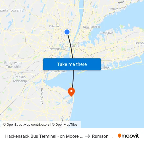 Hackensack Bus Terminal - on Moore St to Rumson, NJ map