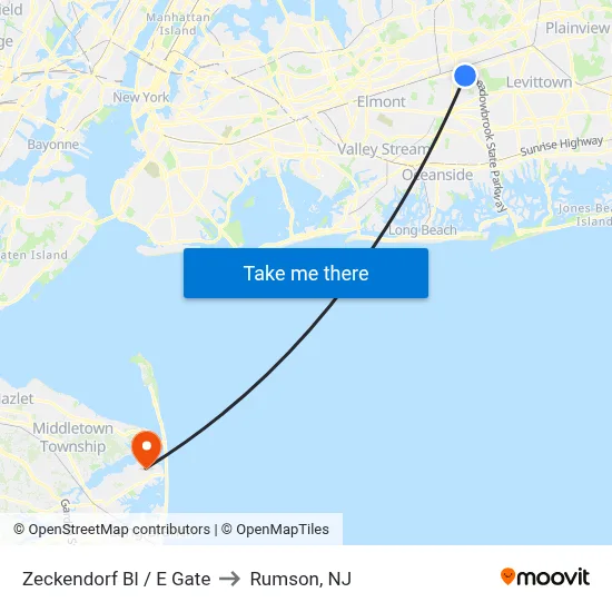 Zeckendorf Bl / E Gate to Rumson, NJ map