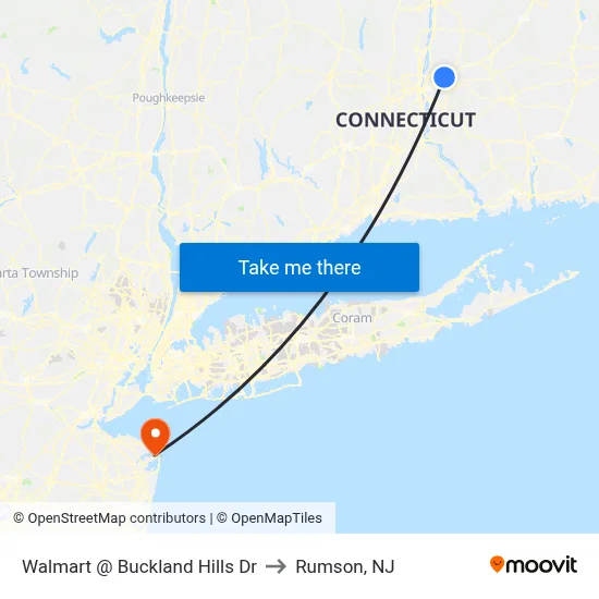 Walmart @ Buckland Hills Dr to Rumson, NJ map