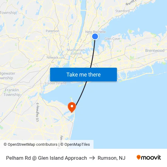 Pelham Rd @ Glen Island Approach to Rumson, NJ map