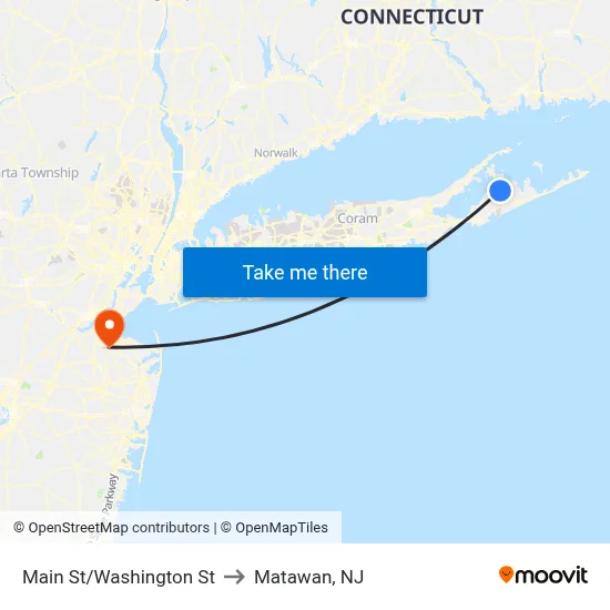 Main St/Washington St to Matawan, NJ map