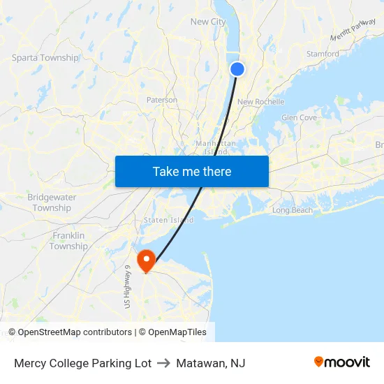 Mercy College Parking Lot to Matawan, NJ map