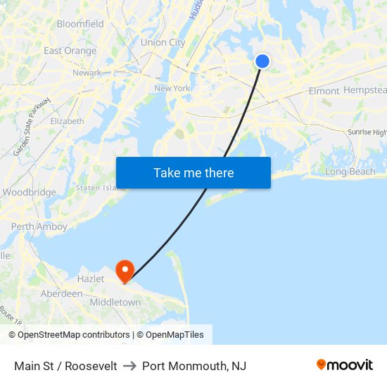 Main St / Roosevelt to Port Monmouth, NJ map