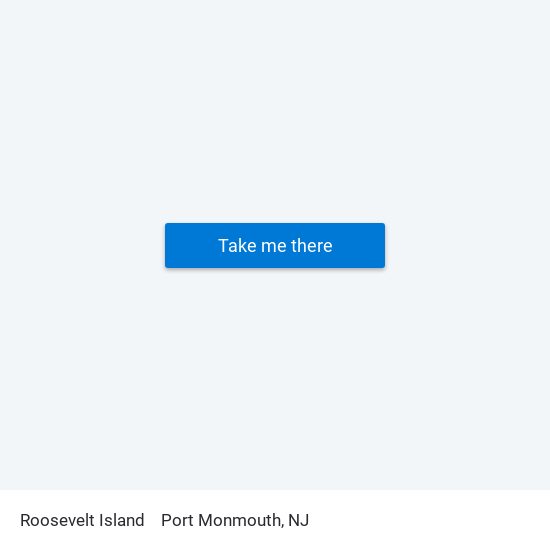 Roosevelt Island to Port Monmouth, NJ map