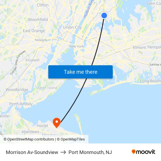 Morrison Av-Soundview to Port Monmouth, NJ map