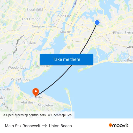 Main St / Roosevelt to Union Beach map