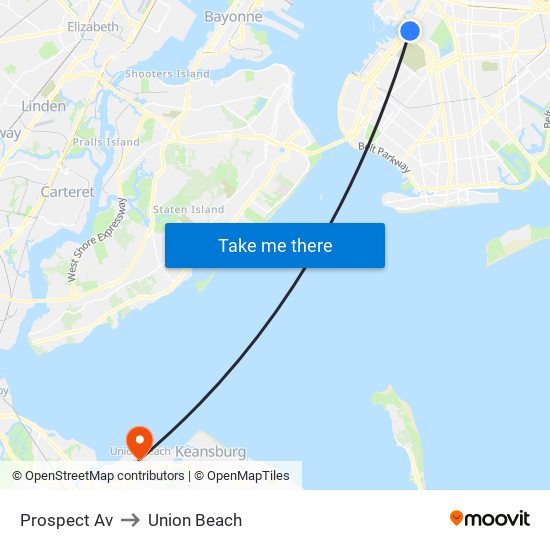 Prospect Av to Union Beach map