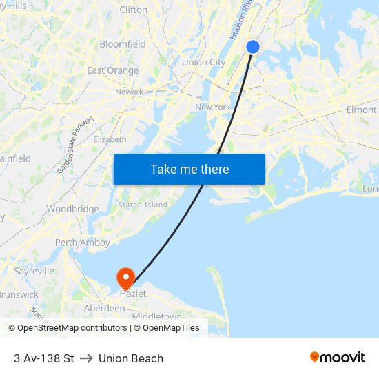 3 Av-138 St to Union Beach map