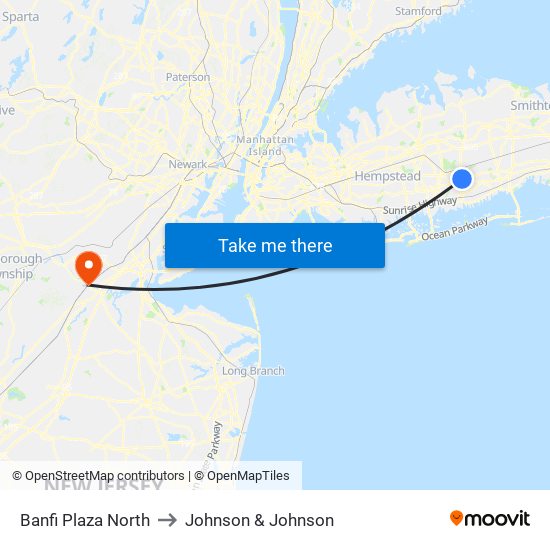 Banfi Plaza North to Johnson & Johnson map