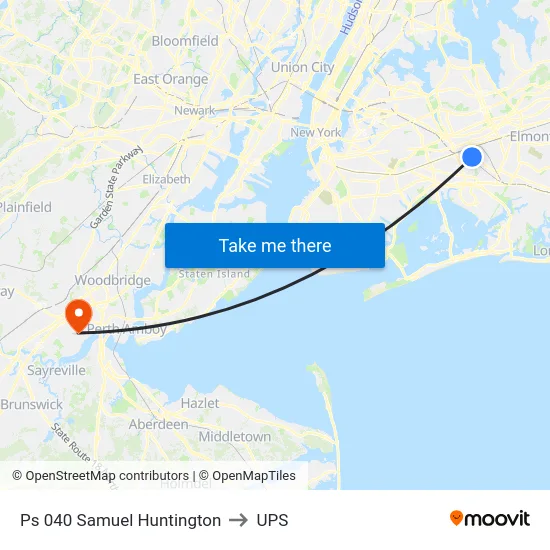 Ps 040 Samuel Huntington to UPS map