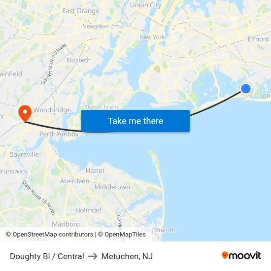 Doughty Bl / Central to Metuchen, NJ map