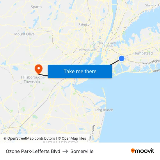 Ozone Park-Lefferts Blvd to Somerville map