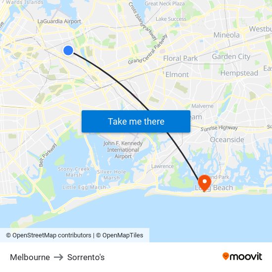 Melbourne to Sorrento's map