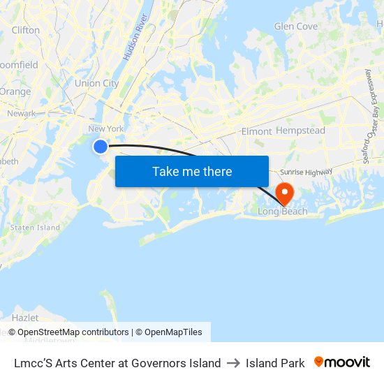 Lmcc’S Arts Center at Governors Island to Island Park map