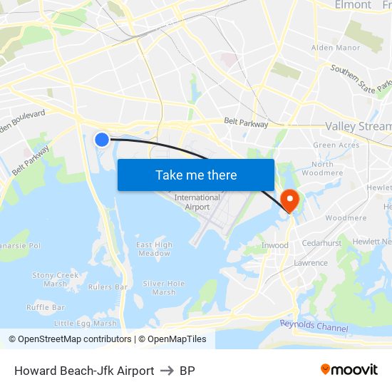 Howard Beach-Jfk Airport to BP map