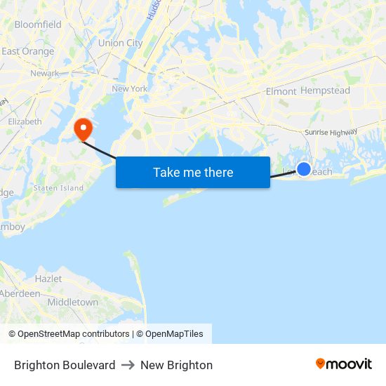 Brighton Boulevard to New Brighton map