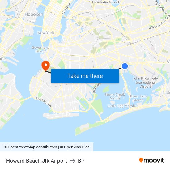 Howard Beach-Jfk Airport to BP map
