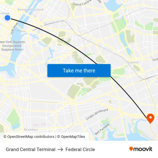 Grand Central Terminal to Federal Circle map