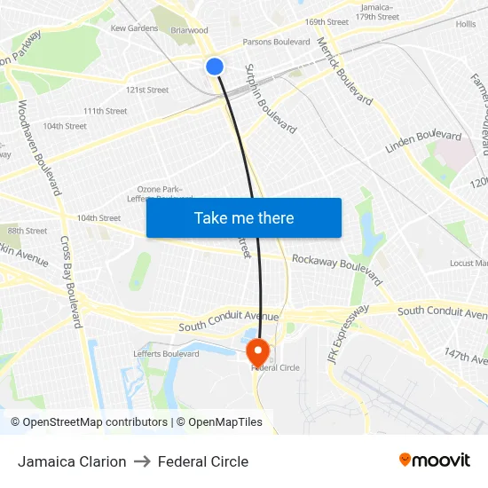 Jamaica Clarion, 138-05 Jamaica Ave to Federal Circle map
