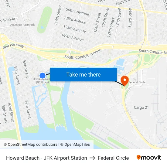 Howard Beach - JFK Airport Station to Federal Circle map