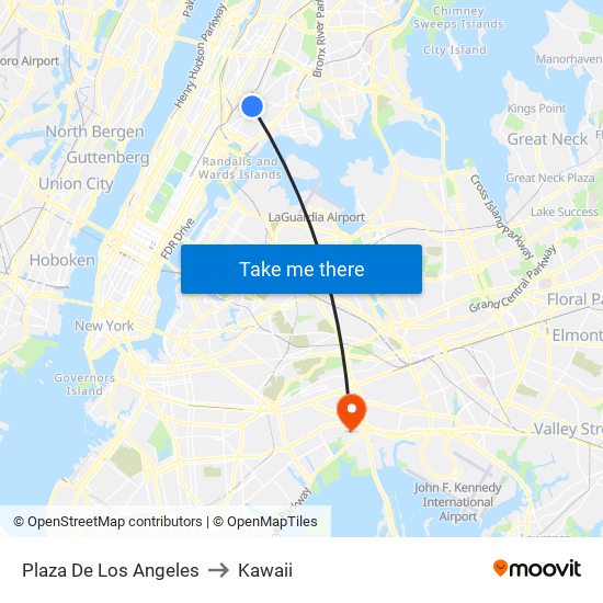 Plaza De Los Angeles to Kawaii map