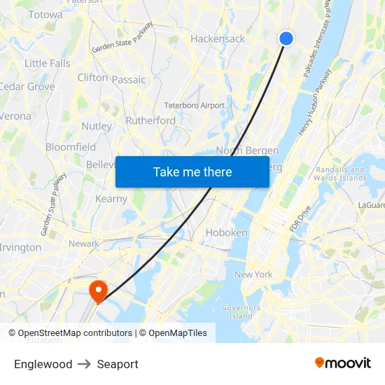 Englewood to Seaport map