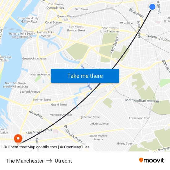 The Manchester to Utrecht map