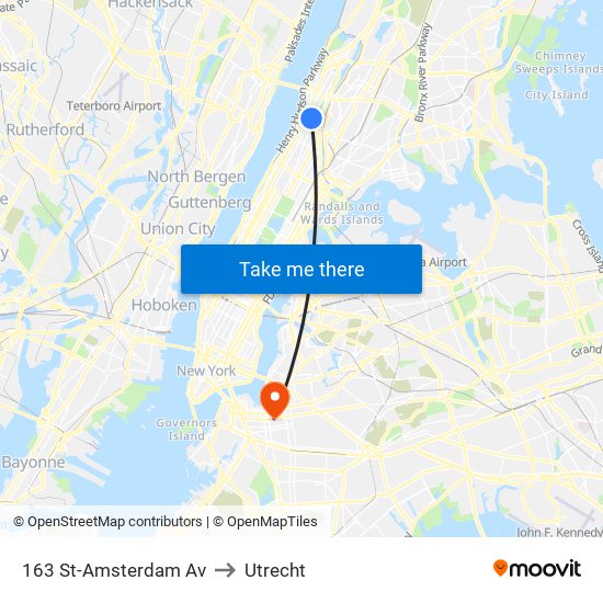 163 St-Amsterdam Av to Utrecht map