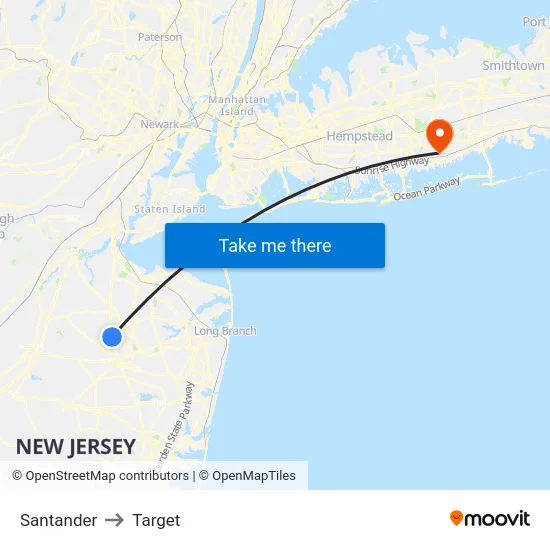 Bank Of America to Target map
