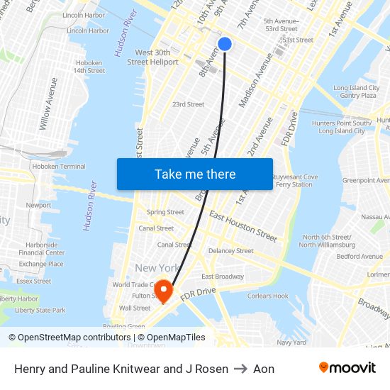Henry and Pauline Knitwear and J Rosen to Aon map