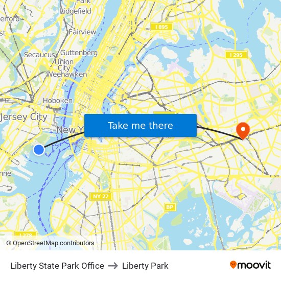 Liberty State Park Office to Liberty Park map