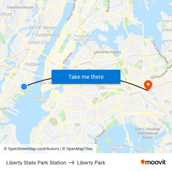 Liberty State Park Station to Liberty Park map