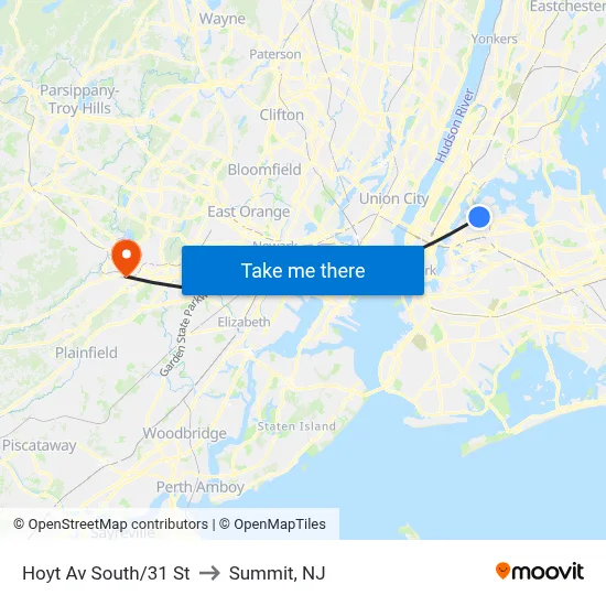 Hoyt Av South/31 St to Summit, NJ map