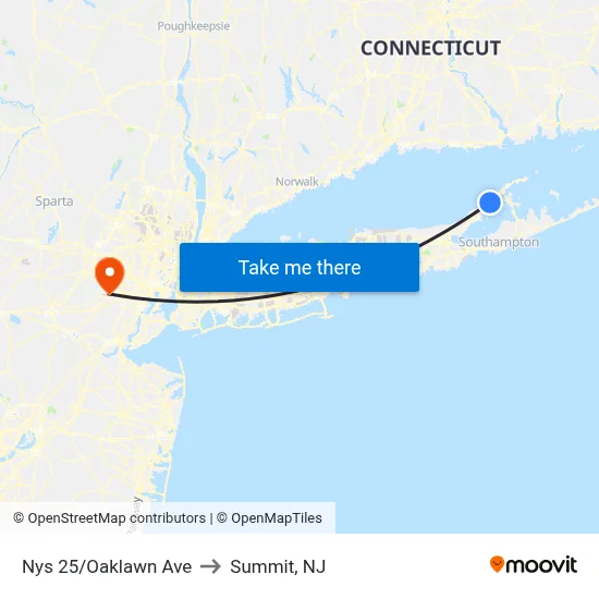Nys 25/Oaklawn Ave to Summit, NJ map