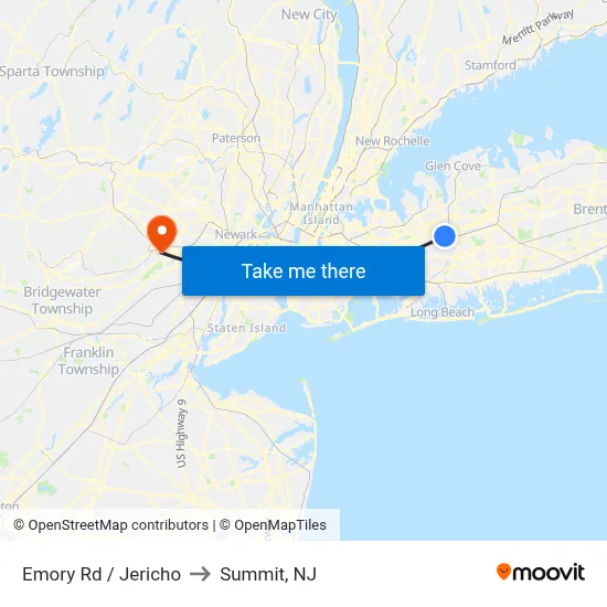 Emory Rd / Jericho to Summit, NJ map