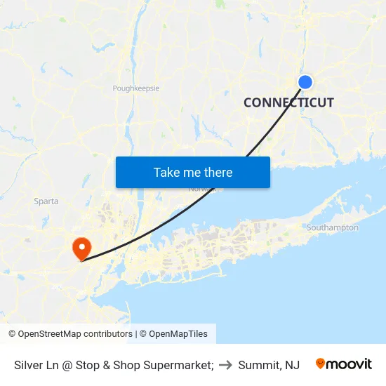 Silver Ln @ Stop & Shop Supermarket to Summit, NJ map