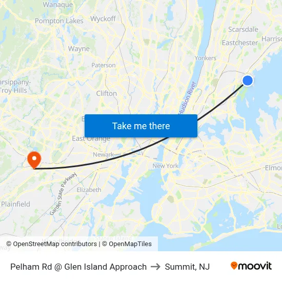 Pelham Rd @ Glen Island Approach to Summit, NJ map