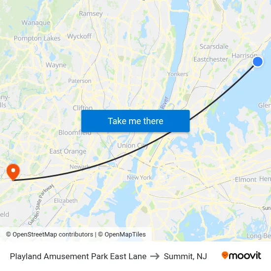Playland Amusement Park East Lane to Summit, NJ map
