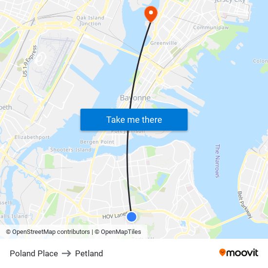 Poland Place to Petland map