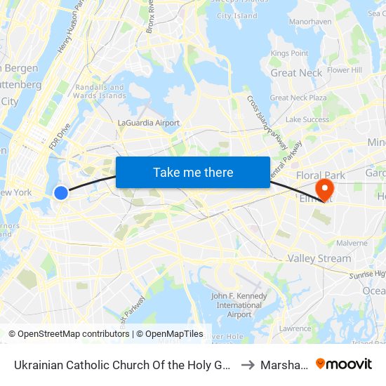 Ukrainian Catholic Church Of the Holy Ghost to Marshalls map