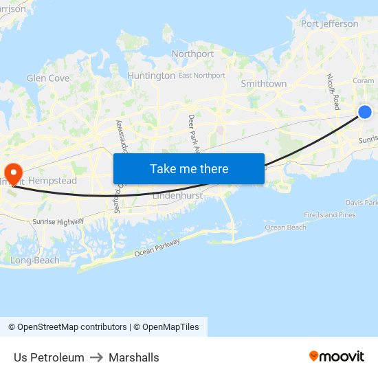 Us Petroleum to Marshalls map